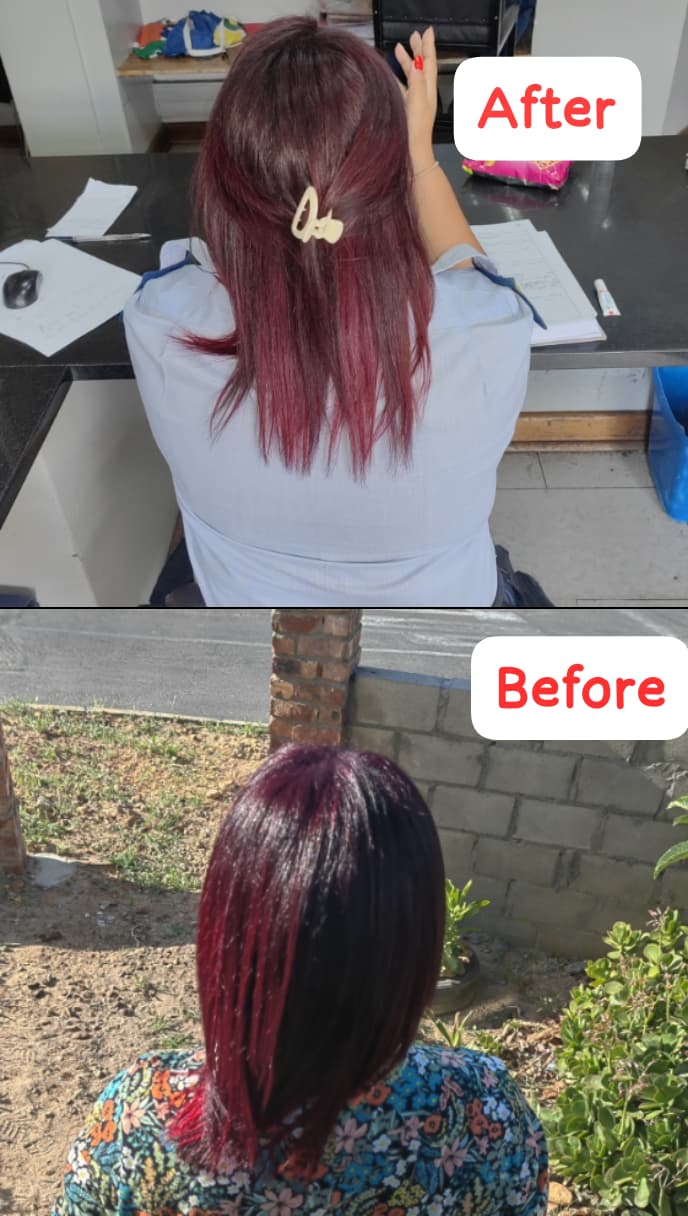 Customer-submitted before-and-after hair journey 2
